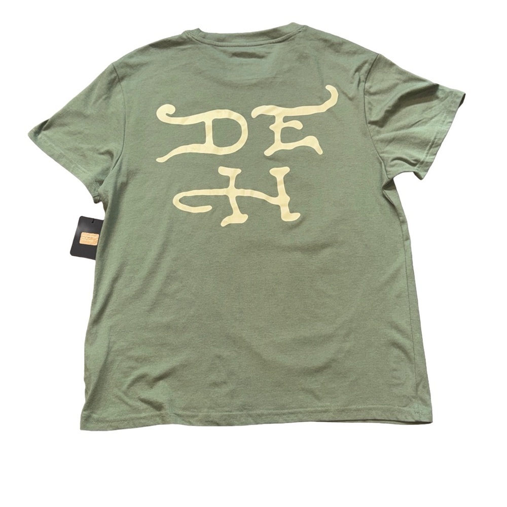 Ed Hardy Olive Dragon Tee with Neon Orange & Yellow Accents - Picture 2 of 8